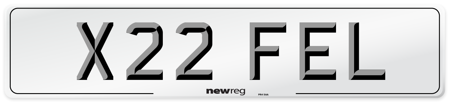 X22 FEL Number Plate from New Reg
